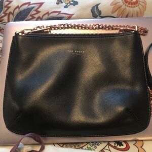 Ted Baker black leather purse with chain strap
